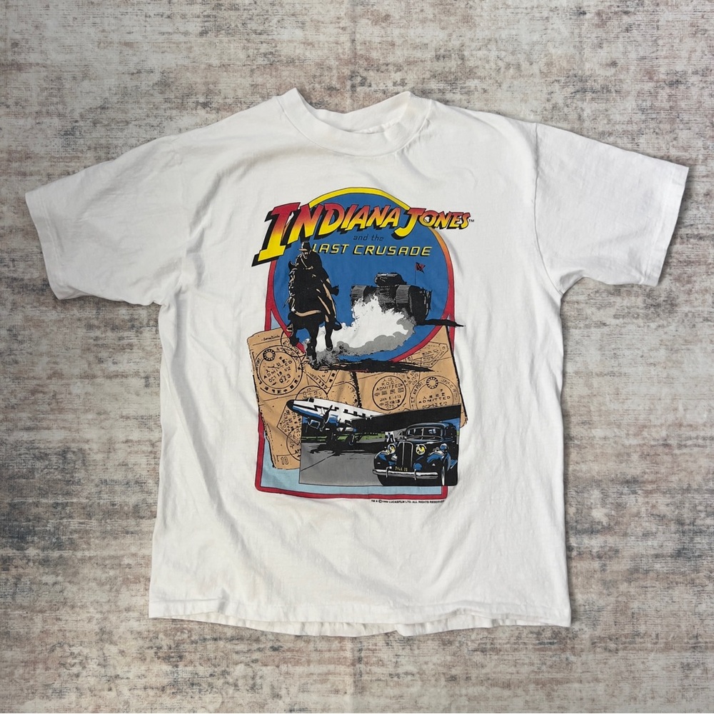 Vintage 80s Disney Indiana Jones and the Last Crusade Movie Promo Tshirt